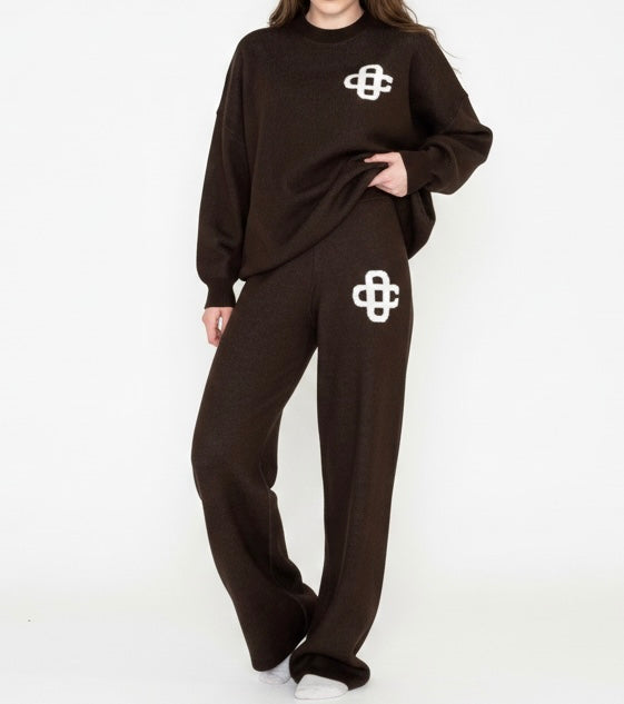 Brown Knit Co-ord Set