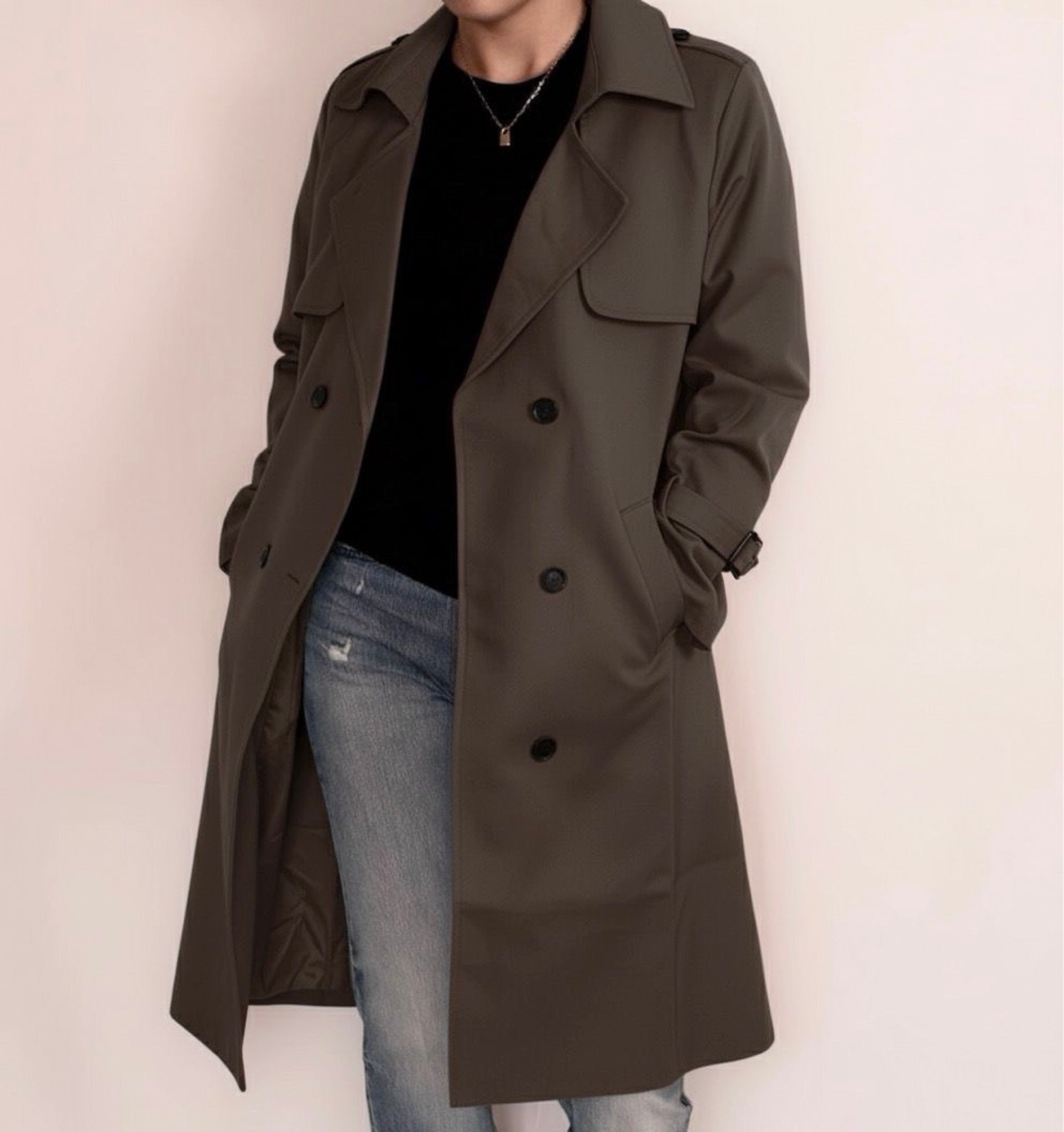 Khaki Brown Premium Belted Trench Coat