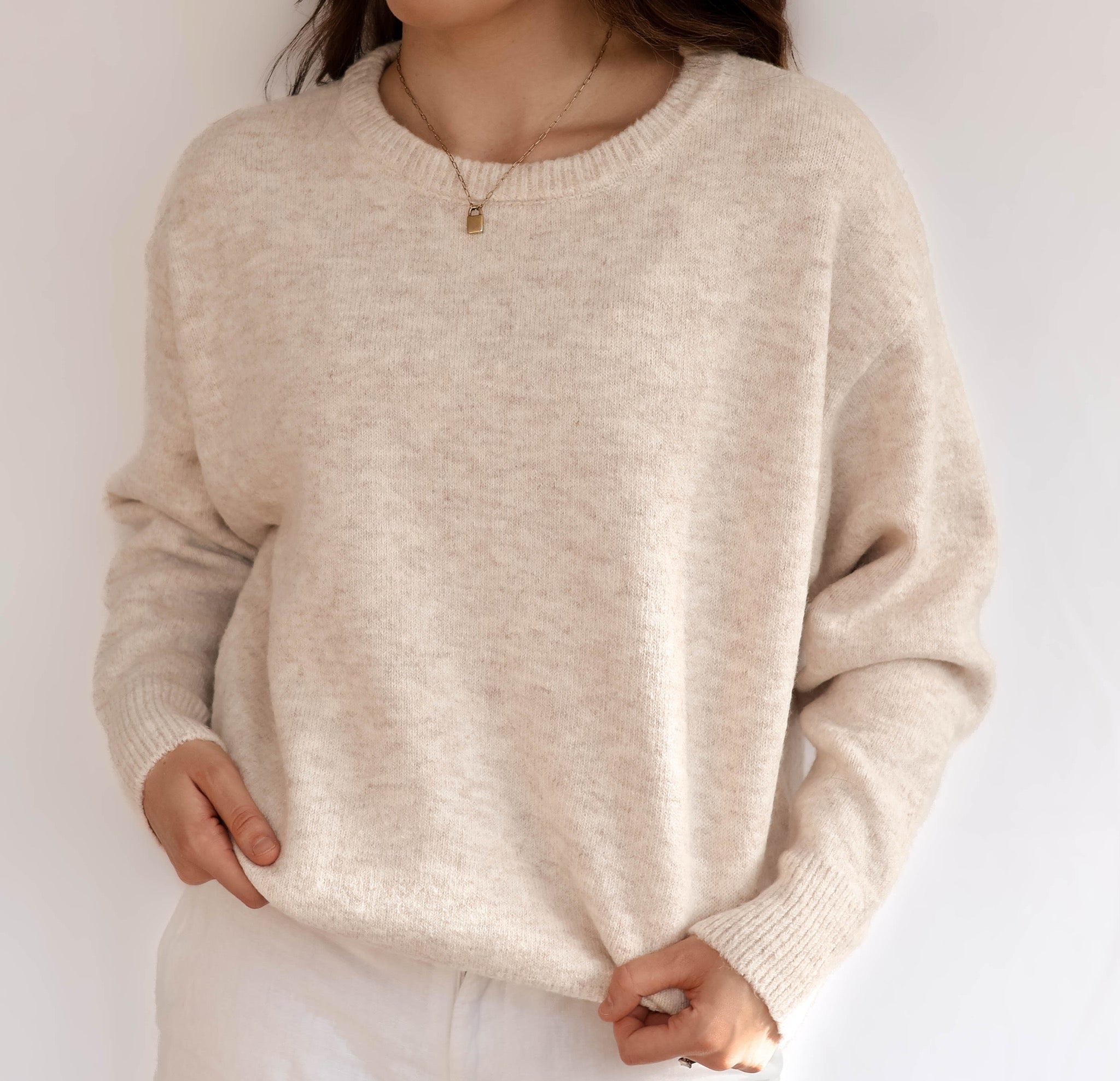 Stone Crew Neck Knit Jumper