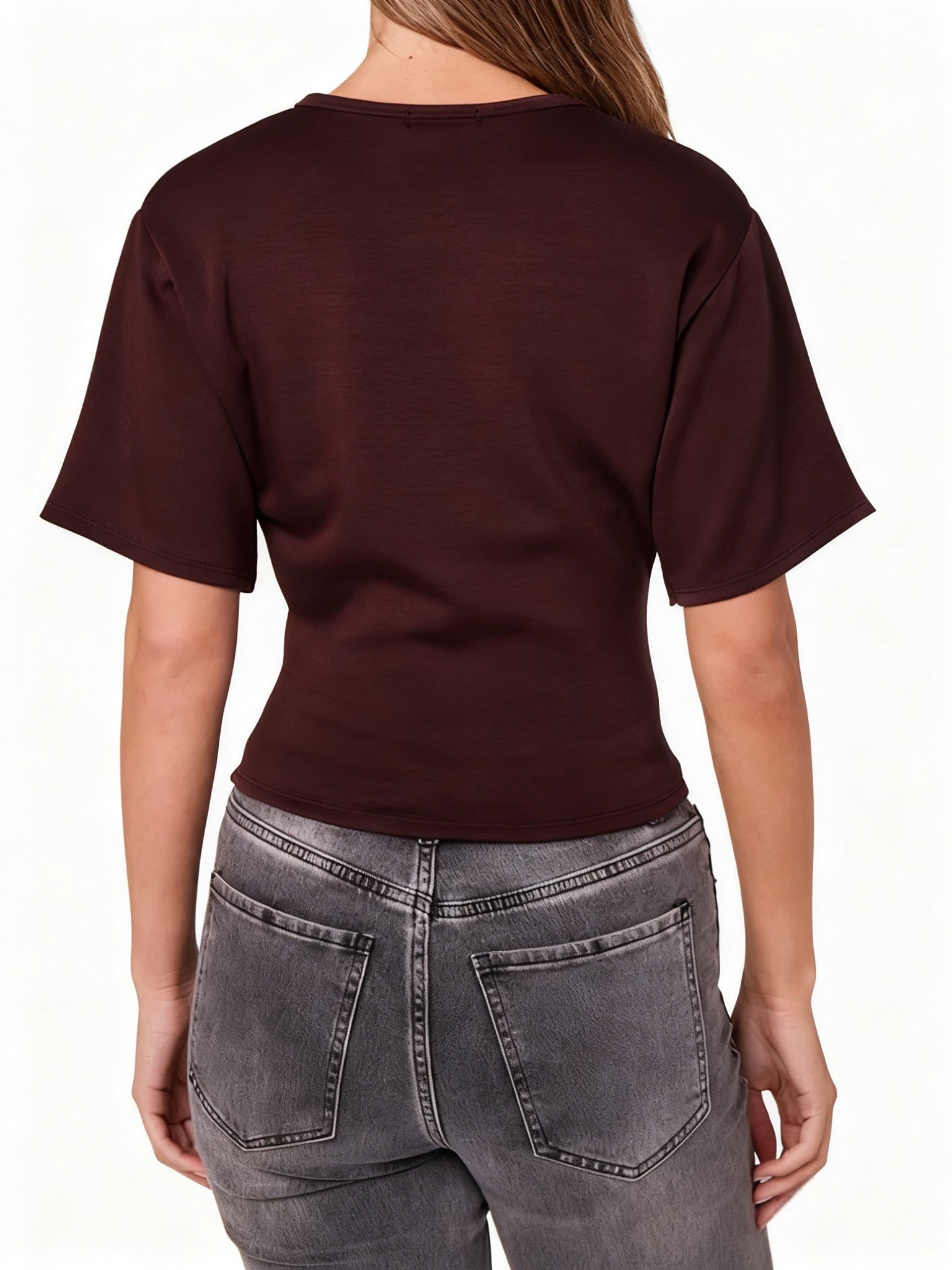 Brown Cinched Waist T-Shirt
