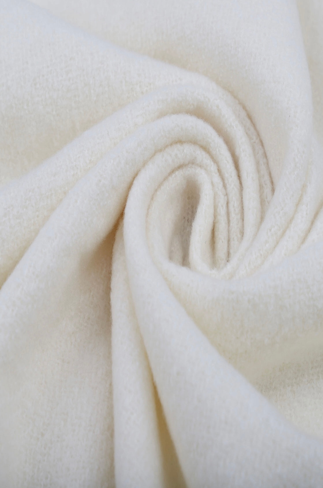 Cream Soft Tassel Scarf