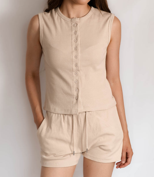 Ribbed Top And Shorts Co-ord