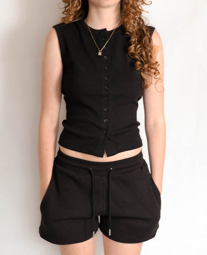 Ribbed Top And Shorts Co-ord