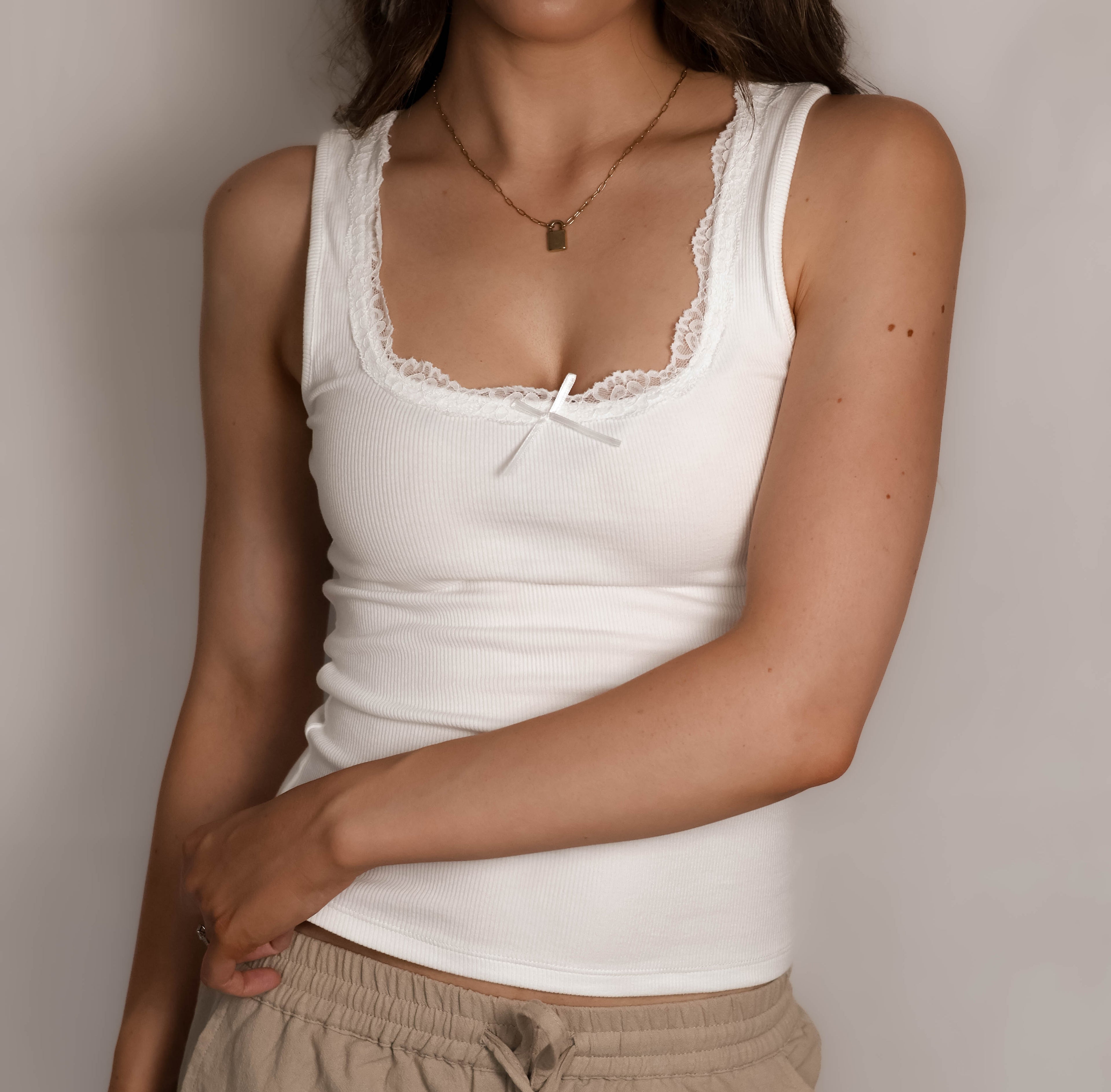 Lace Trim Vest Top